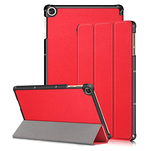 Kemocy Schutzhülle für Huawei MatePad T10 / T10S,PU Leder Flip Cover mit Standfunktion Hülle für Huawei MatePad T10s 10.1" AGS3-L09 AGS3-W09 / T10 9.7" AGR-L09 AGR-W09 Tablet,Rot von Kemocy