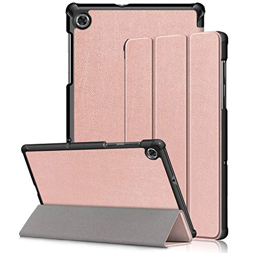 Kemocy Schutzhülle für Lenovo Tab M10 HD (2nd Gen) TB-X306X/TB-X306F, PU-Leder mit Standfunktion Smart Case Cover für Lenovo Tab M10 HD (2nd Gen) 10,1 Zoll Tablet, Rosa von Kemocy