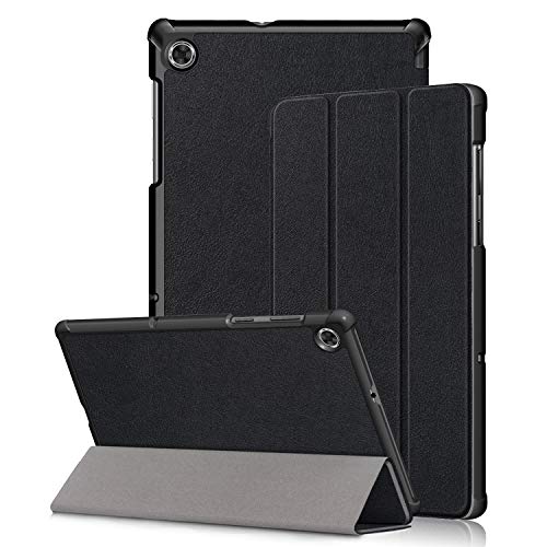 Kemocy Schutzhülle für Lenovo Tab M10 Plus TB-X606F/TB-X606X, ultradünn PU-Leder Flip Smart Cover mit Standfunktion für Lenovo Tab M10 FHD Plus 10,3 Zoll Tablet, A-Schwarz von Kemocy