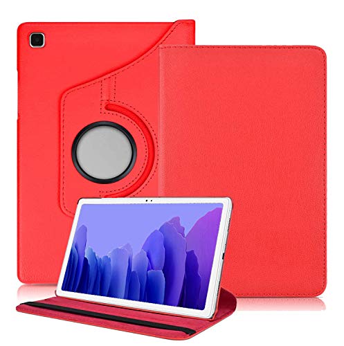 Kemocy Schutzhülle für Samsung Galaxy Tab A7 10.4 2020, 360 Rotation Flip Cover mit Halterung für Samsung Galaxy Tab A7 T505 / T500 / T507 10.4 Zoll Tablet, Rot von Kemocy