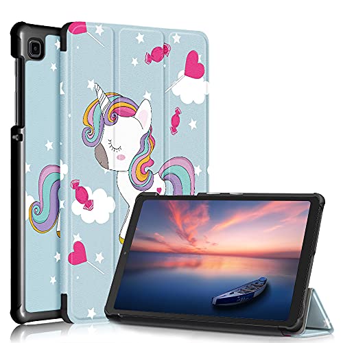 Kemocy Schutzhülle für Samsung Galaxy Tab A7 Lite 8.7 2021,PU Leder Flip Cover mit Standfunktion Hülle für Samsung Galaxy Tab A7 Lite SM-T225/ T220/ T227 8.7 Zoll Tablet,Einhorn von Kemocy