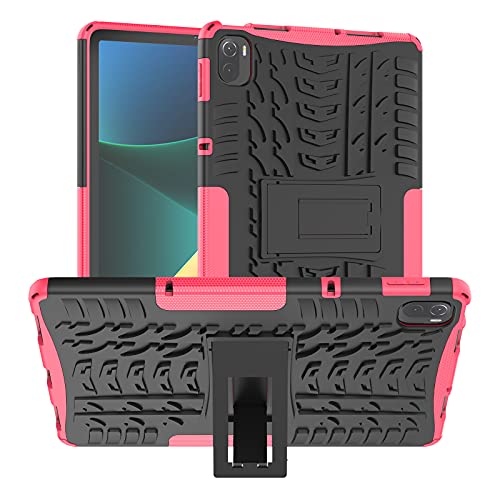 Kemocy Schutzhülle für Xiaomi Mi Pad 5/Mi Pad 5 Pro 11 Zoll 2021, PC + TPU mit Standfunktion für Xiaomi Pad 5/Xiaomi Pad 5 Pro 11 Zoll Tablet, Rosa Rot von Kemocy