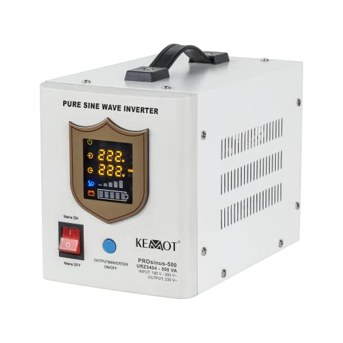 Notstromversorgung KEMOT PROsinus-300 URZ3404 Wechselrichter Reiner Sinus Ladefunktion 12V 230V 500VA/300W, weiß von Kemot