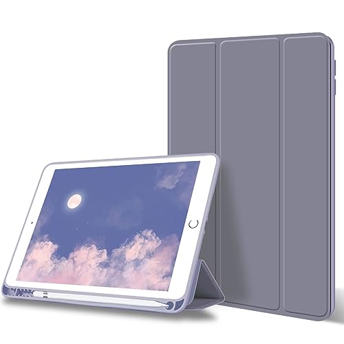 kenke Schutzhülle für iPad 9.7 2018/2017, mit Stifthalter, automatische Schlaf-/Weckfunktion, Smart-Cover mit dreifach klappbarem Ständer, stoßfeste,5. Generation, Lavendelviolett von KenKe