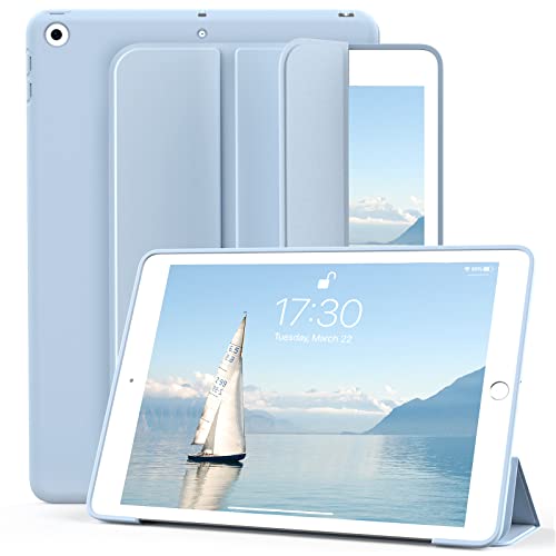 kenke iPad 10,2 Zoll Hülle 2020/2019, weiche TPU-Rückseite, leicht, dreifach faltbar, stoßfest, für 8/iPad 7, automatische Schlaf-/Wachfunktion, 8. Generation/iPad 7. Generation (hellblau) von KenKe