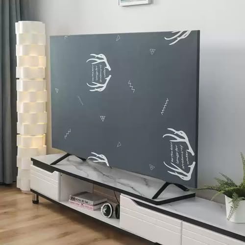 KenLung TV-Staubschutzhülle, Staubdichte TV-/PC-Displayschutzfolie, Universeller Elastischer Fernseher-All-Inclusive-Schutz Für 45 Bis 75 Zoll, TV-Dekoration Mit Einfachem Muster(A,65-75in) von KenLung