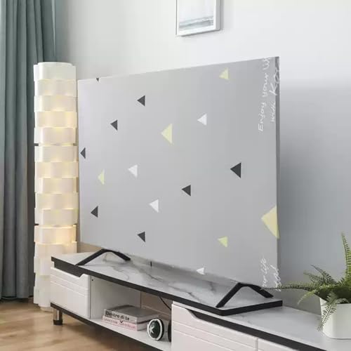 KenLung TV-Staubschutzhülle, Staubdichte TV-/PC-Displayschutzfolie, Universeller Elastischer Fernseher-All-Inclusive-Schutz Für 45 Bis 75 Zoll, TV-Dekoration Mit Einfachem Muster(B,56-65in) von KenLung