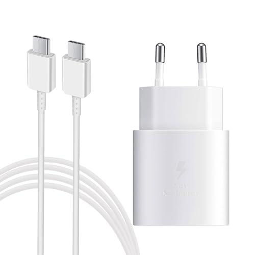 25W USB C Ladegerät, Super Fast Charger mit Schnellladekabel, Typ C Handy Schnellladegerät Adapter für Samsung Galaxy S24/S23/S22/S21 Ultra/S21FE/S20 Plus/Note20/S10/S9/A70/A55/A54/A34/M52/M51 5G von KenSera