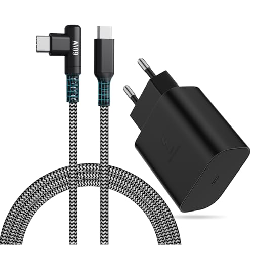 25W USB C Schnellladegerät Super Fast Netzteil Ladegerät mit 90 Grad Type C Nylon Ladekabel 2M Schnellladekabel für Samsung Galaxy S24 S23 S22 S21 S20 Plus Ultra, Note 20/10, A72 A55 A54 A34 A15 von KenSera