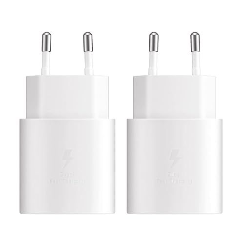 Schnellladegerät für Samsung, 2 Stücke 25W USB C Ladegerät Stecker für iPhone 15 14 13 12 Pro Max 11 XR XS, iPad, Super Fast Charger Typ C Handy Netzteil Adapter für Galaxy S24 S23 S22 S21 S20 A54 von KenSera