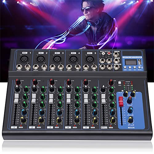 7 Kanal Bluetooth Mixer Sound Mixing Konsole Audio Bühnen Musik Live Studio Audio Mischpult USB Bluetooth Mixer Verstärker von KenSyuInt