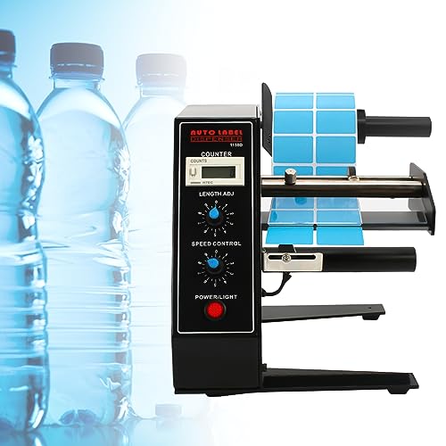 KenSyuInt Automatische Etikettenspender Etikettierer Etiketten Label Dispenser Etikettiermaschine Autoetikettenspender mit 0-999999 Automatische Zählung Stripper Separator Rollenetikettenspender von KenSyuInt