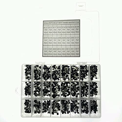 Keneddng 24 Werte 960pcs. (BC327 ~ BC558 2N2222 ~ S9015) A1015 C1815 C945 S8050 S8550 S9012 S9014 PNP Transistor-Sortimentset Set von Keneddng