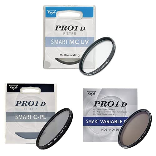 Kenko Basic Filter Set PRO1D SMART MCUV/C-PL/Variable NDX3-450 φ49mm, für Objektivschutz, für Landschaftsaufnahmen von Kenko