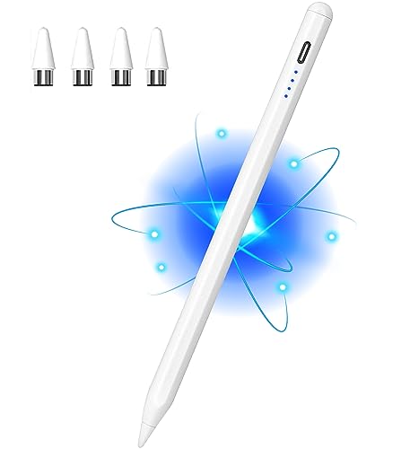 Kenkor Active Stylus Pen für Touchscreens mit Magnetischem Design Typ-C-Aufladung, POM 1,5 mm Feder, Pad Stift für Android iOS Tablet Pad/Pro/Air/Mini/Smartphones und Tablets Geräte (Weiß) von Kenkor