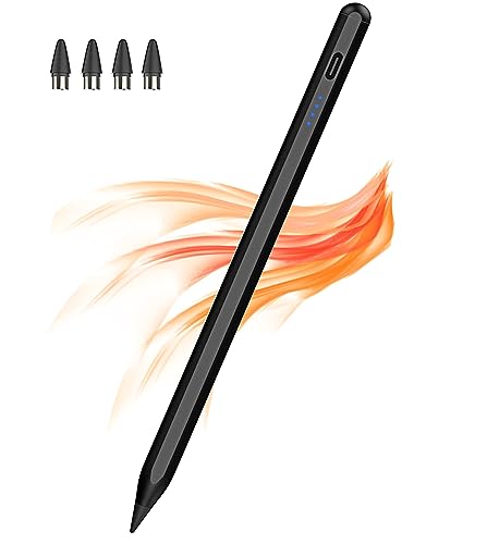 Kenkor iPad Stift for Touch Screen mit Magnetischem Design Typ-C-Aufladung, POM 1,5 mm Feder für Android iOS Tablet Stift Pencil für iPad/Pro/Air/Mini/iPhone/Smartphones und Tablets Geräte (Schwarz) von Kenkor