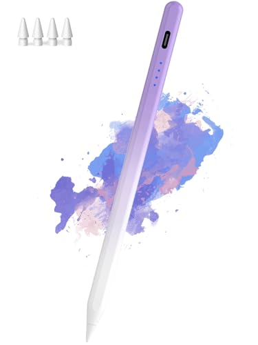 Stift für Apple iPad (2018–2023), Kenkor Tablet für Pad Stift mit Palm-Ablehnung, Neigungssensitivitä, Active Stylus Pencil Kompatibel mit iPad 6/7/8/9/10, Pro 11/12,9", Mini 5/6, Air3/4/5 - Purple von Kenkor