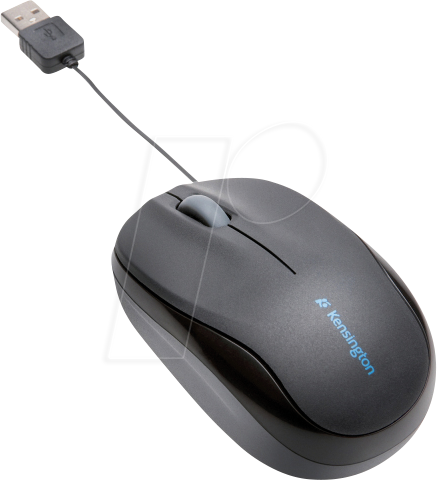KENS K72339EU - Maus (Mouse), USB, einziehbares Kabel, schwarz von Kensington