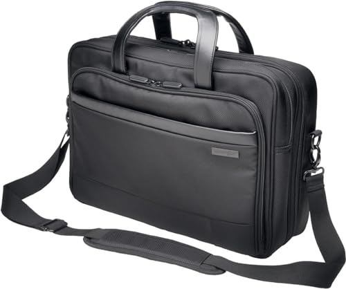 Kensington Business Laptop Aktentasche Contour 2.0, 15,6 Zoll, Umhängetasche für Damen und Herren, Ideales Handgepäck mit wasserdichten Sicherheitstaschen für Laptops und Tablets, K60386EU, Schwarz von Kensington