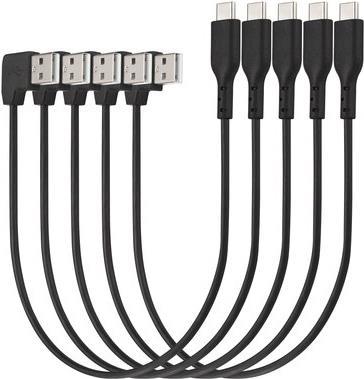 Kensington Charge & Sync USB-C Cable (5-pack) - USB-Kabel - USB (M) gewinkelt zu USB-C (M) gerade - USB 2.0 - 20 V - 3 A - 32.7 cm - Schwarz (Packung mit 5) von Kensington