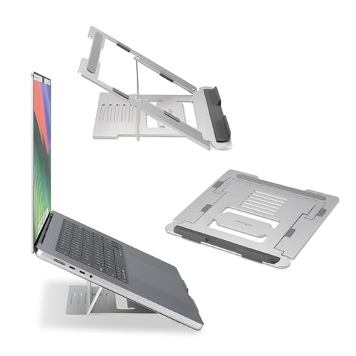 Kensington Easy Riser Laptopständer, höhenverstellbar und faltbarer Notebookständer aus Aluminium, für Bildschirme bis 16 Zoll, ideal auch für unterwegs, silber (K50417WW) von Kensington