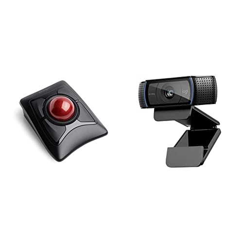 Kensington Expert Mouse & Logitech C920 HD PRO Webcam, Full-HD 1080p, 78° Sichtfeld, Autofokus, Klarer Stereo-Sound, Belichtungskorrektur, USB-Anschluss, Für Skype- Schwarz von Kensington