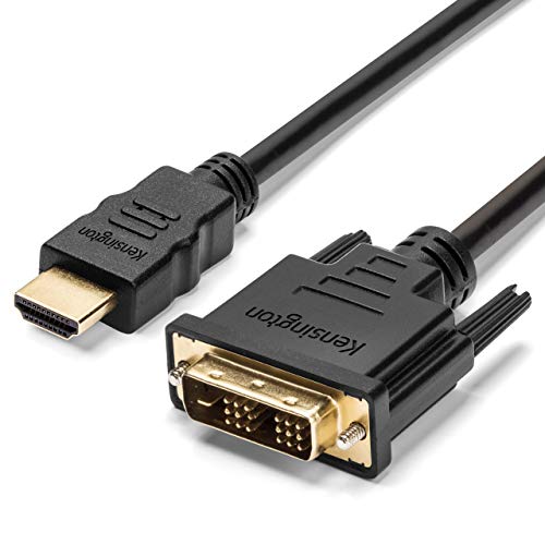 Kensington HDMI zu DVI-D Kabel, 1,8 m, M/M Passiver Bi-Direktionaler HDMI-Adapter, Full HD, 1080p, Zum Anschluss von Docks und Geräten an PC-Monitore, Professionelles Computerzubehör (K33022WW) von Kensington