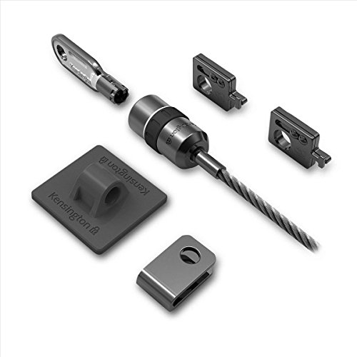 Kensington K64615EU Schließsystem (für Desktop-PC und Peripheriegeräte, Größtmögliche Sicherheit durch Zylinderschloss mit gesteckten Stiften, Schnittsicherer Carbonstahl-Kabel - 2,4 m Länge) von Kensington