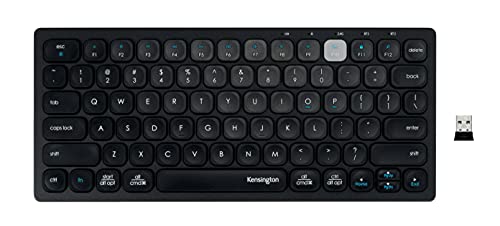 Kensington Kabellose Mini-Tastatur über Bluetooth oder USB 3.0, kompakte QWERTY IT Multi-Device und Dual Wireless, kompatibel mit Windows, Mac, iOS und Chrome OS, K75502IT von Kensington