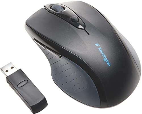 Kensington Kabellose ergonomische Full-Size-Maus, Wireless Pro Fit Computermaus für Laptop, Desktop und Gaming, mit 2.4GHz, USB-Verbindung, 2 DPI Einstellungen, Inkl. 2 AA-Batterien, Schwarz, K72370EU von Kensington