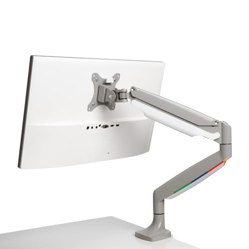 Kensington Monitorarm für 1 Bildschirm 13 - 34 Zoll und 9 kg, VESA 75/10, mit Gasdruckfeder und One-Touch zur optimalen Höheneinstellung, flexible Monitorhalterung, Hellgrau, K55470EU von Kensington