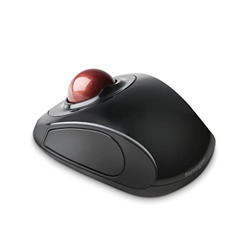 Kensington Orbit TrackBall, Kabellose ergonomische TrackBall-Maus, 32 mm Kugel, Kompatibel mit Windows & macOS, für Rechts- und Linkshänder, Schwarz/Rot, K72352EU von Kensington