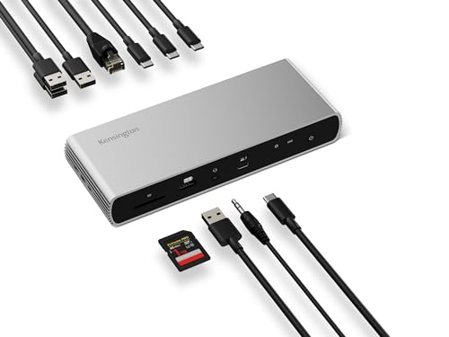 Kensington SD5700T Thunderbolt 4 Dockingstation für Laptops mit Dualem 4K, 4 Thunderbolt-Ports, 4 USB-Ports, UHS-II SD Kartenleser-Slot, 90W Ladestrom, Kompatibel mit Windows und MacBooks, K35175EU von Kensington