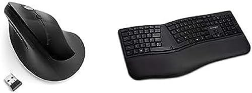 Kensington Set Pro Fit Ergo Kabellose Tastatur, Deutsche QWERTZ-Tastaturbelegung, K75401DE & Kensington Kabellose ergonomische vertikale Maus, Wireless Pro Fit Ergo, K75501EU von Kensington