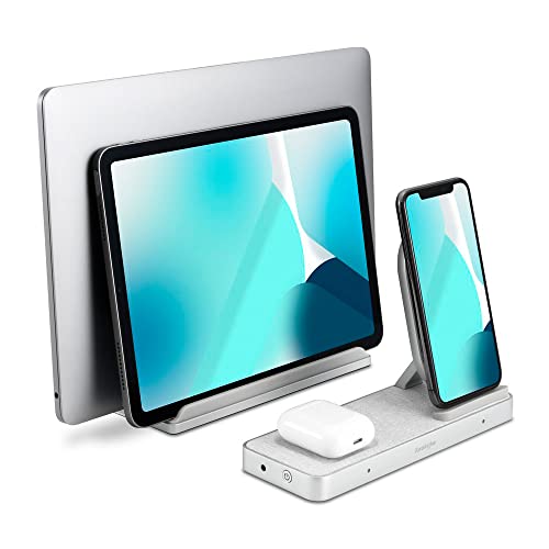 Kensington StudioCaddy mit drahtlosem Qi-Ladegerät für Apple-Geräte, kabelloses Ladegerät für Smartphone/iPad/MacBook/Watch und MacBook-Ständer, K59090WW von Kensington