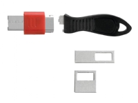 Kensington USB-Port-Schloss mit Blockierung, Flachschlüssel, Schwarz, Rot von Kensington