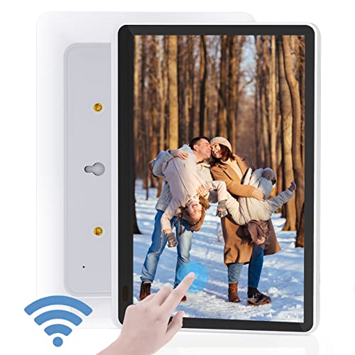 WiFi Digitaler Bilderrahmen 10 Zoll, Touchscreen 1920x1080P Elektronischer Bilderrahmen Teilweise 4k mit 16 GB Speicher, Fotos und Videos sofort per APP teilen, Automatischer Drehung von Kenuo