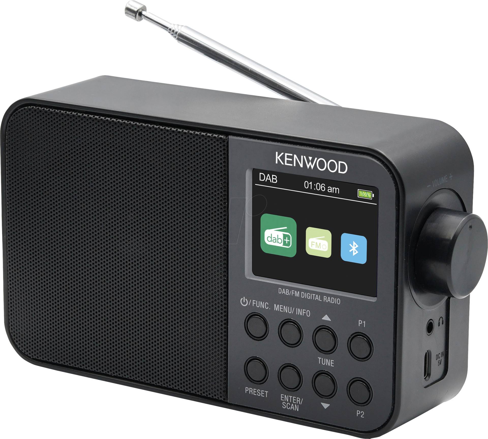 KW CR-M30DAB-B - DAB+/UKW Radio, TFT-Display, Bluetooth, Akku von Kenwood