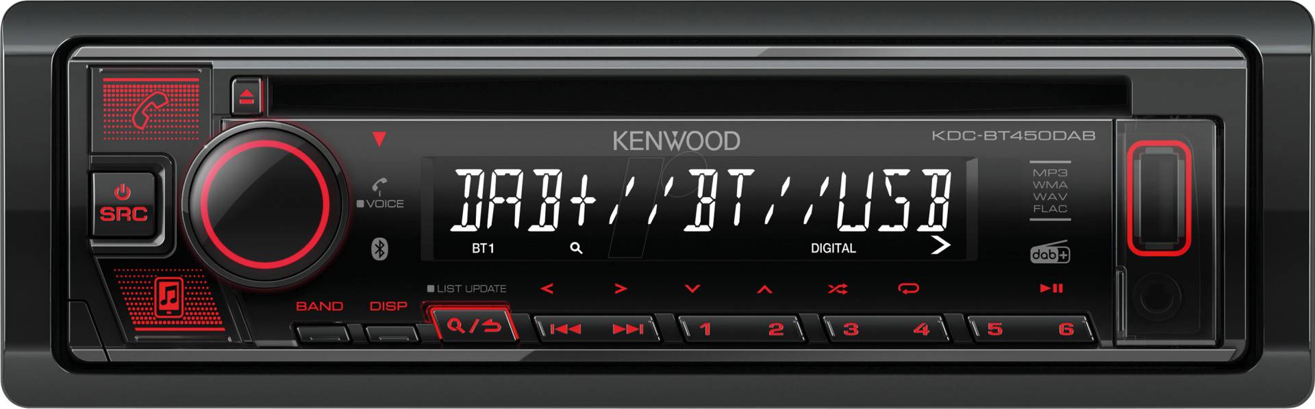 KW KDC-BT450DAB - Autoradio, DAB+, CD, USB, BT, 4x 50W von Kenwood
