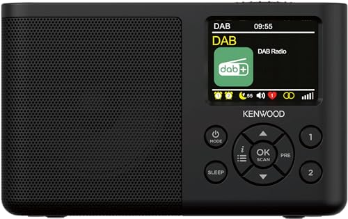 Kenwood CR-M33DAB-B - Tragbares DAB+ Radio mit Bluetooth, integriertem Li-Ion Akku & 6,1cm Farbdisplay, USB-C Ladeanschluss, Kopfhörer-Ausgang (Stereo), Schwarz von Kenwood