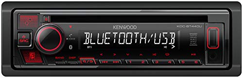 Kenwood KDC-BT440U CD-Autoradio mit Bluetooth Freisprecheinrichtung (Hochleistungstuner, Soundprozessor, USB, AUX, Spotify Control, 4x50 Watt, Tastenbeleuchtung rot) Schwarz von Kenwood