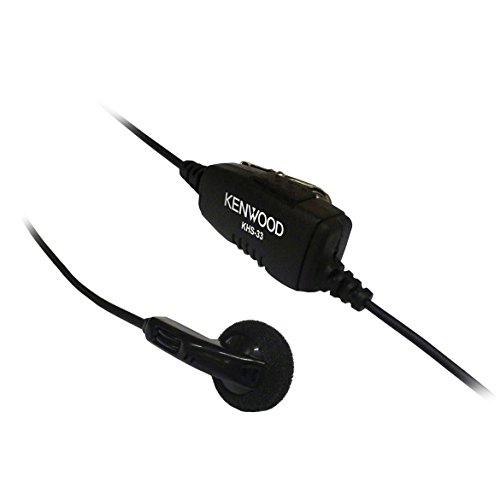 Kenwood KHS-33 Clip Mikrofon mit Ohrhörer (Einzelpin) für PTK-23K ProTalk Lite, Schwarz von Kenwood