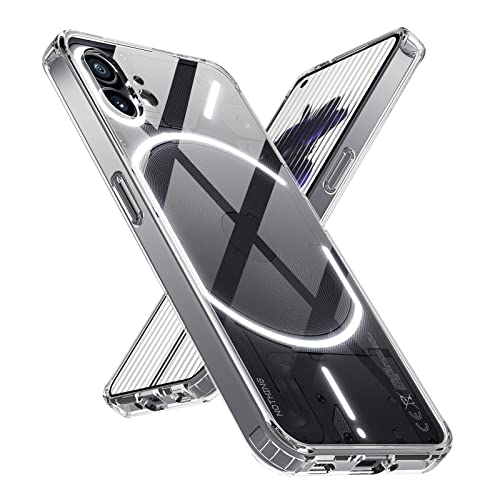 Handyhülle für Nothing Phone 1 Hülle Transparent Durchsichtig, 𝑴𝒊𝒍𝒊𝒕ä𝒓𝒏𝒐𝒓𝒎 Stoßfest Fall-Airbag, Dünn Silikon Handyhülle, 𝑵𝒊𝒄𝒉𝒕 𝑮𝒆𝒍𝒃 Dauerhaft Klar Schutzhülle mit Kameraschutz von Kepact