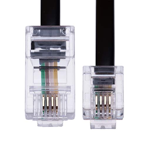 10m RJ11 bis RJ45 Kabel Ethernet-Modem-Daten-Telefon ASDL Patch Führen Breitband Schnelle Geschwindigkeit BT Internet-Stecker 6P4C bis 8P8C Eben Kompatibel mit Modem, Router, Festnetz (Schwarz) von Keple
