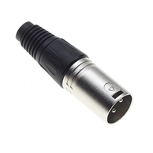 3-poliger XLR-Stecker, schwarz - männlicher Audio-Mikrofon-DMX-Stecker Klinkenstecker, nicked-Plated Adapter, Metallkonstruktion Stecker mit Kunststoffgehäuse von Keple