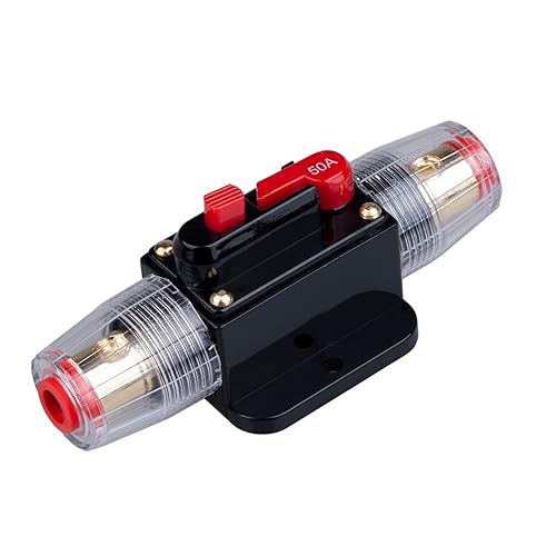 50A AMP-Schutzschalter 50A Inline-Sicherungshalter Inverter Block DC 12V-24V Volt Manuelle Rückstellung für Auto Automotive Marine Boot Audio Solar System Schutz von Keple
