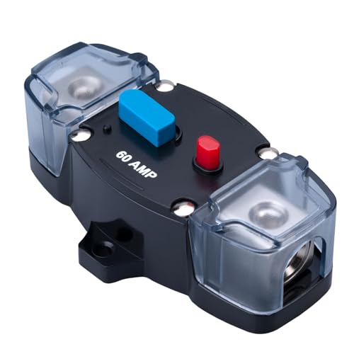 60 AMP Sicherungsautomat 60A Leistungsschalter Inline Sicherungshalter Rückstellbarer Wechselrichterblock DC 12V-48V Trolling Motor Audio Stereo Manueller Reset für Auto Marine Wohnmobil Boot LKW 60 AMP Sicherungsautomat 60A Leistungsschalter Inline Sicherungshalter Rückstellbarer Wechselrichterblock DC 12V-48V Trolling Motor Audio Stereo Manueller Reset für Auto Marine Wohnmobil Boot LKW von Keple