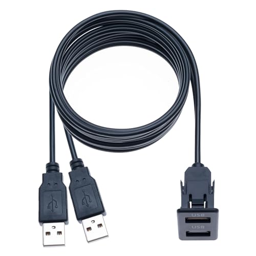 Auto Armaturenbrett Zur Bündigen Montage Kabel Zwei USB-Anschlüsse 1M Fahrzeug Stereo Doppel USB Panel Verlängerungskabel USB Adapter für Auto LKW Boot Motorrad Fahrrad und Marine-Anwendung (1 Meter) Auto Armaturenbrett Zur Bündigen Montage Kabel Zwei USB-Anschlüsse 1M Fahrzeug Stereo Doppel USB Panel Verlängerungskabel USB Adapter für Auto LKW Boot Motorrad Fahrrad und Marine-Anwendung (1 Meter) von Keple