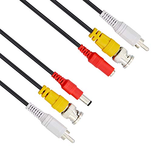 BNC, RCA, DC CCTV Kabel, Video Audio Stromkabel, Koaxiales Verlängerungs für Überwachungs DVR CCTV Sicherheitssysteme, Anschlüsse (2X BNC-Buchse, 2X RCA-Stecker, 2X DC 2,1 mm Stecker auf Buchse) 10m von Keple