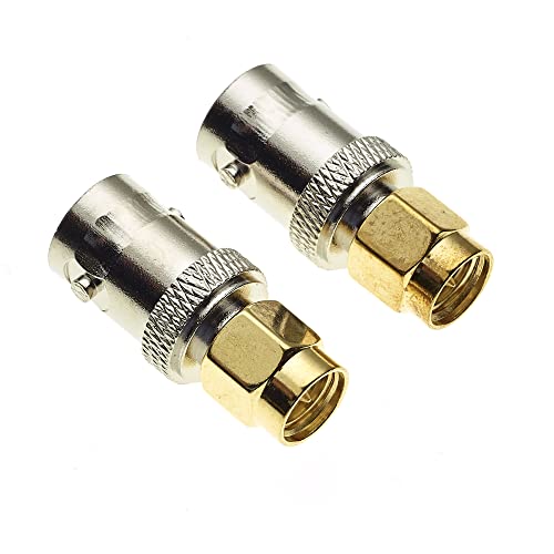 BNC zu SMA Adapter 50ohm für RF Antennen und Koaxialkabel, 2 Stück- Geringer Übertragungsverlust SMA Stecker zu BNC Buchse Adapter für WiFi und Handfunkgeräte von Keple